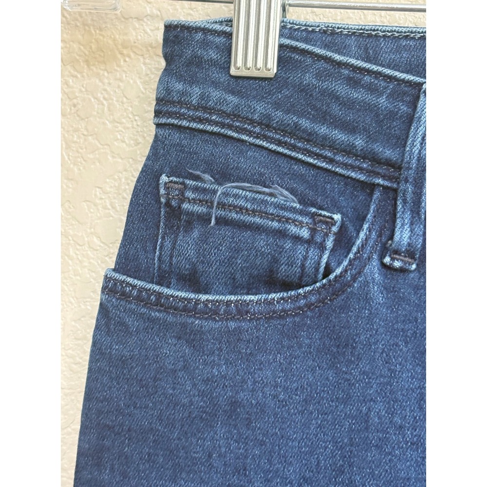 PAIGE High Rise Cindy Straight Leg Jeans Dark Wash Denim Size 25 Blue Ankle - Picture 5 of 11